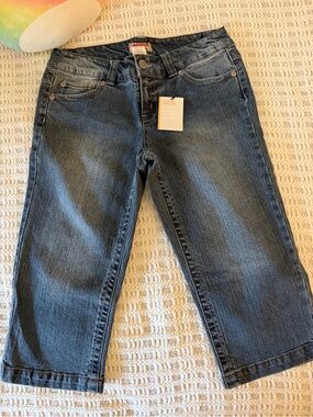 NOBO No Boundaries Denim Capri Jeans Juniors Size 11 Dark Wash NWT